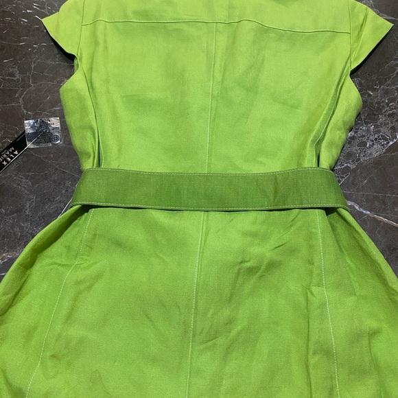 Alex Marie Petite Belted Shirt Dress Bermuda Green 8P NWT Button Front Pockets - Picture 10 of 13